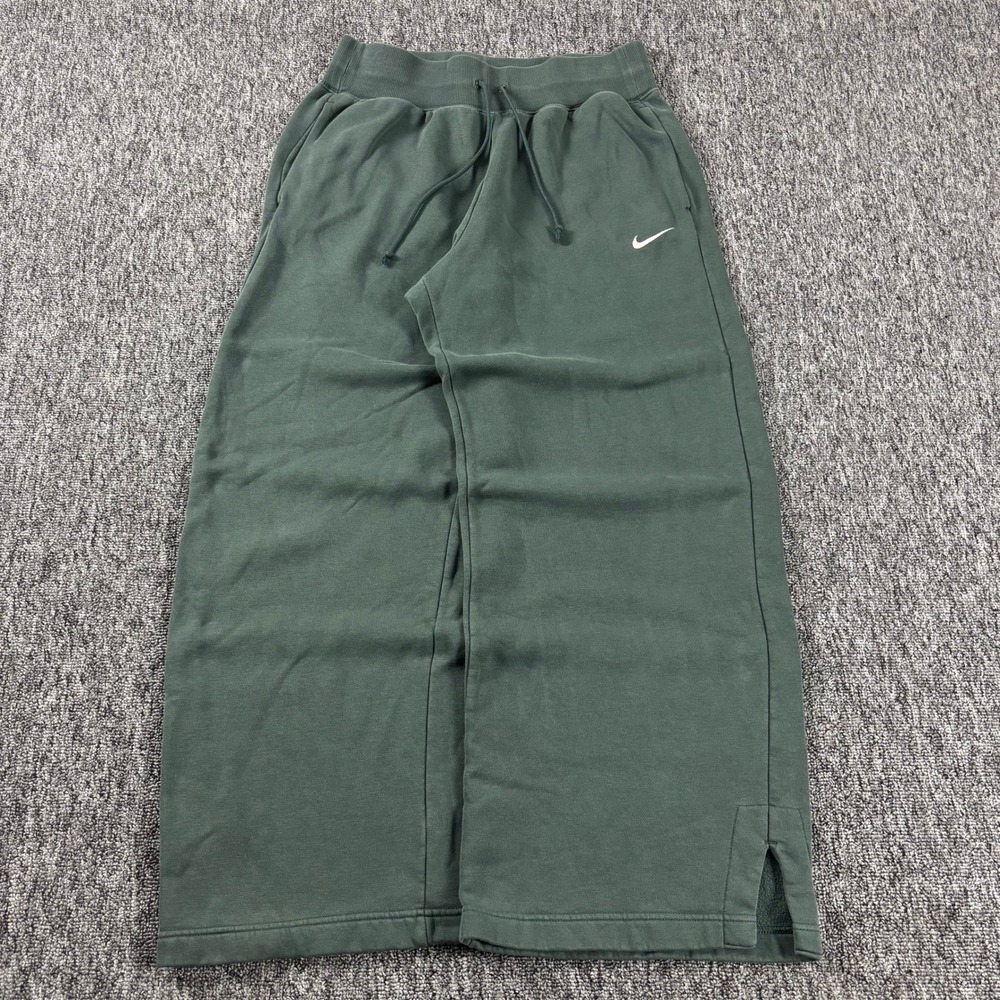 Baggy Wide Leg Nike Embroidered Heavyweight Sweatpants Forest Green Large